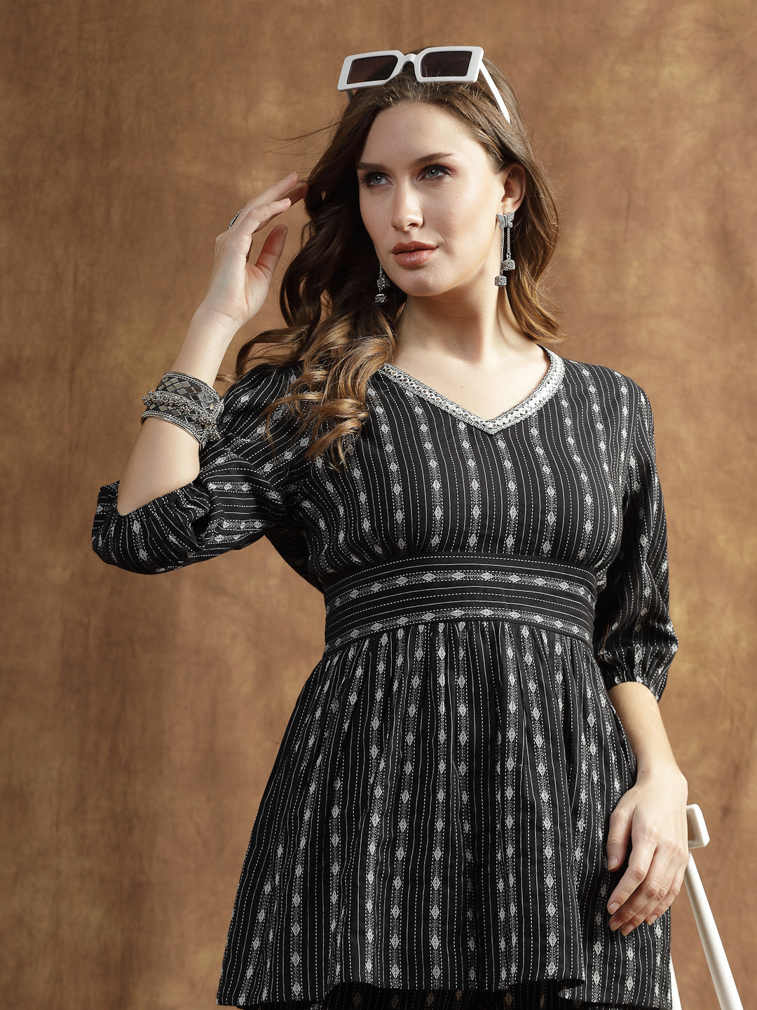 Women's Printed Rayon Black Co-Ord set
